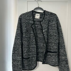 Abercrombie & Fitch Black and Gray Blazer Jacket Size XL